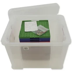 Klassensatz Geometrie-Brett doppelseitig (11x11 Stifte), 12 Stück in Box, 23x23 cm, bunt