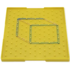 Klassensatz Geometrie-Brett doppelseitig (11x11 Stifte), 12 Stück in Box, 23x23 cm, gelb