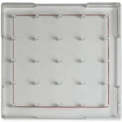 Klassensatz Geometrie-Brett einseitig (5x5 Stifte), 24 Stück in Box, 15x15 cm, transparent