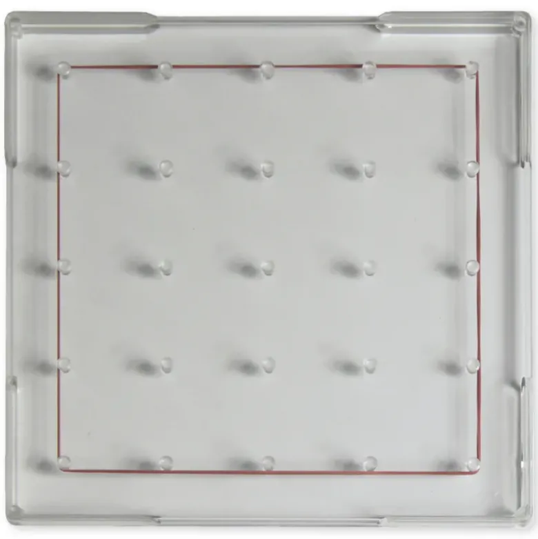 Klassensatz Geometrie-Brett einseitig (5x5 Stifte), 24 Stück in Box, 15x15 cm, transparent