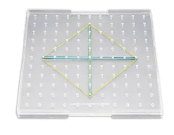 Klassensatz Geometrie-Brett einseitig (11x11 Stifte), 12 Stück in Box, 23x23 cm, transparent