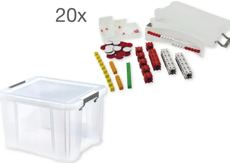 Klassensatz Mathe-Basis-Set Plus Zahlenraum bis 20, rot/weiß, 20 Stück, in Box