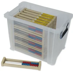 Klassensatz Rechenrahmen für 20-er Zahlenraum rot/blau, gerade Seitenteile, 25-tlg. in Box