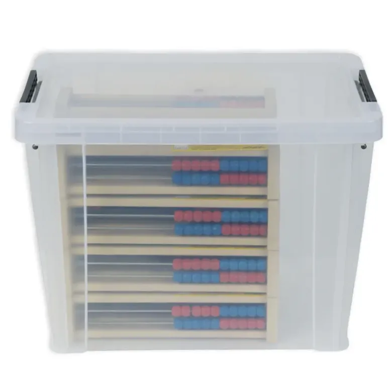 Klassensatz Rechenrahmen für 20-er Zahlenraum rot/blau, gerade Seitenteile, 25-tlg. in Box
