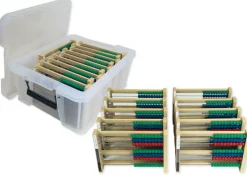 Klassensatz Rechenrahmen Montessori 7-stellig, 10-tlg., in Stapel-Box 