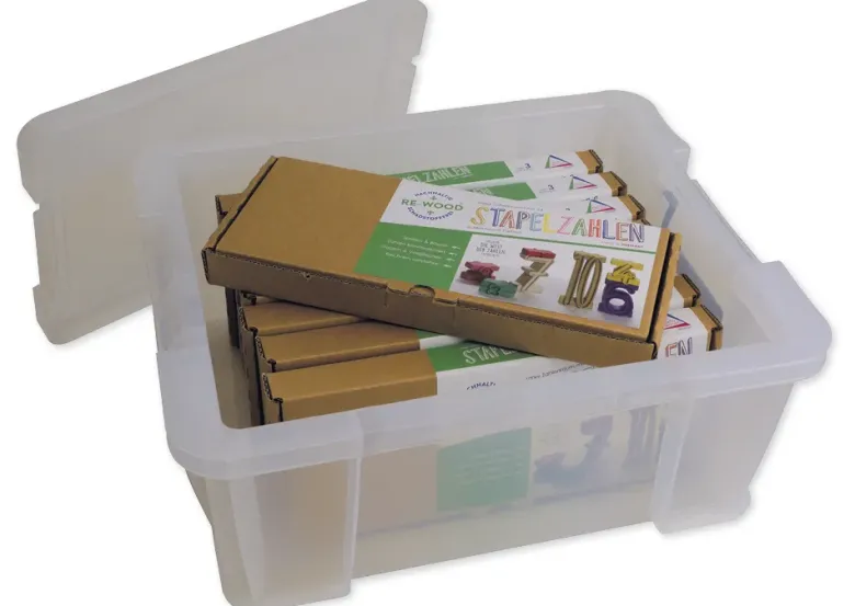 Klassensatz Stapel-Zahlen Montessori-Farben, 8-tlg., in Stapel-Box "Montessori Premium"