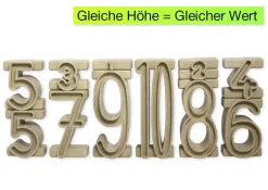 Klassensatz Stapel-Zahlen naturfarben, 8-tlg., in Stapel-Box
