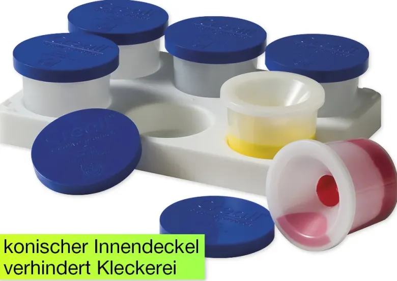 Kleine Sicherheits-Farbtöpfe, 6 Stück im Tablett