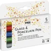 KREUL Porzellan-Stifte Glitter, Strichstärke 1-3 mm, 5 Stück