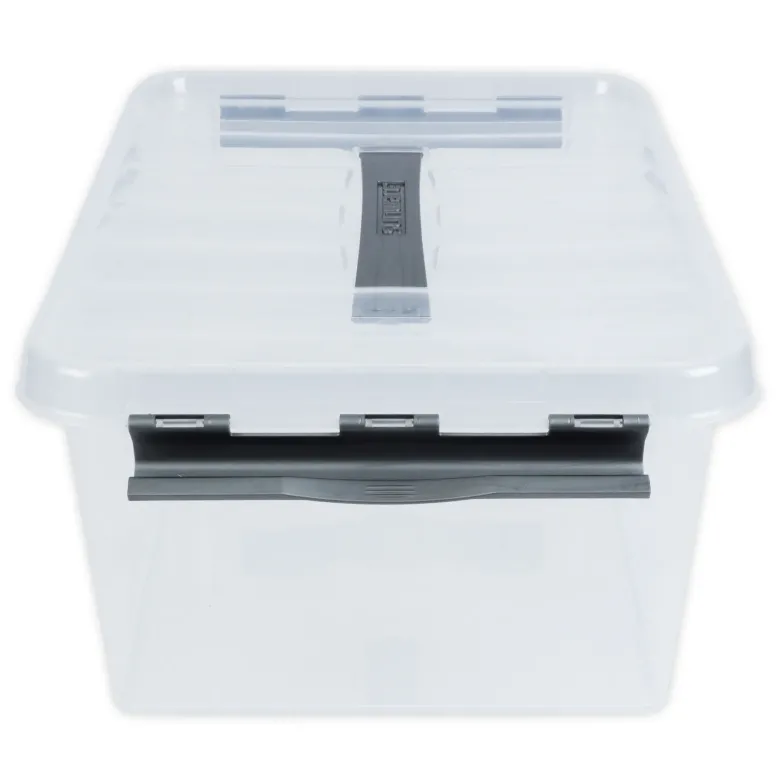 Kunststoff-Box stapelbar mit Tragegriff, transparent, 15 Liter