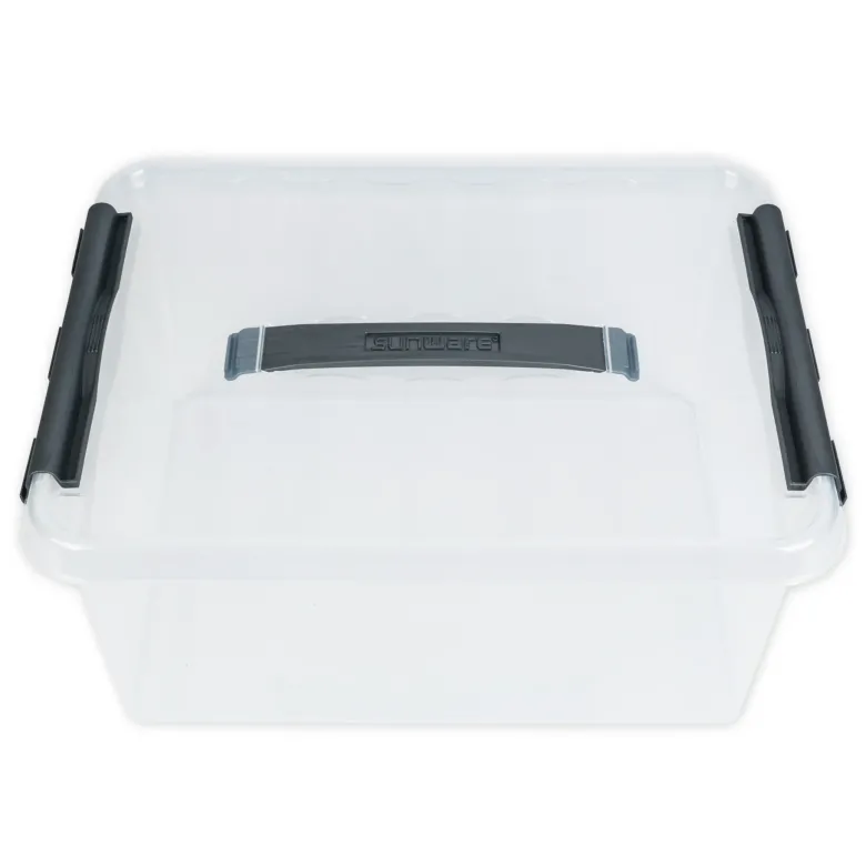 Kunststoff-Box stapelbar mit Tragegriff, transparent, 15 Liter