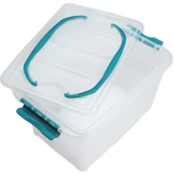 Kunststoff-Box stapelbar, transparent, mit Tragegriff, 7 Liter