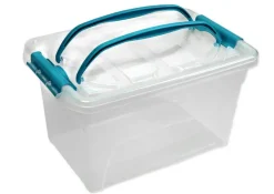 Kunststoff-Box stapelbar, transparent, mit Tragegriff, 7 Liter