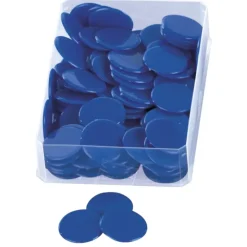 Kunststoff Plättchen vollfarbig, einfarbig, 100 Stück in Box
