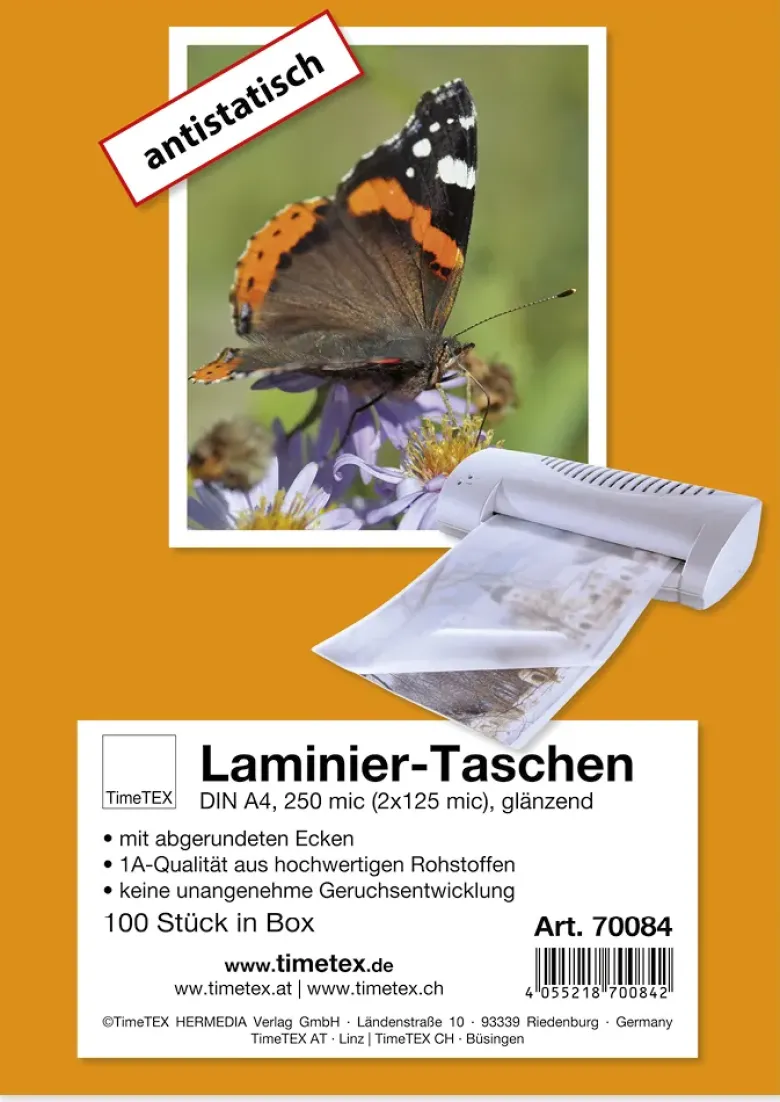 Laminier-Taschen A4 2x125 mic glänzend, 100 Stück