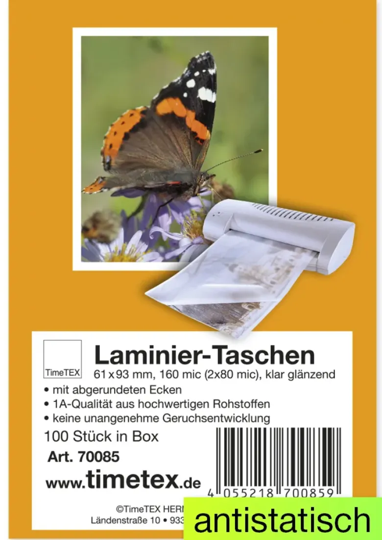 Laminier-Taschen "Spielkarte" 61x93 mm, 2x80 mic glänzend, 100 Stück