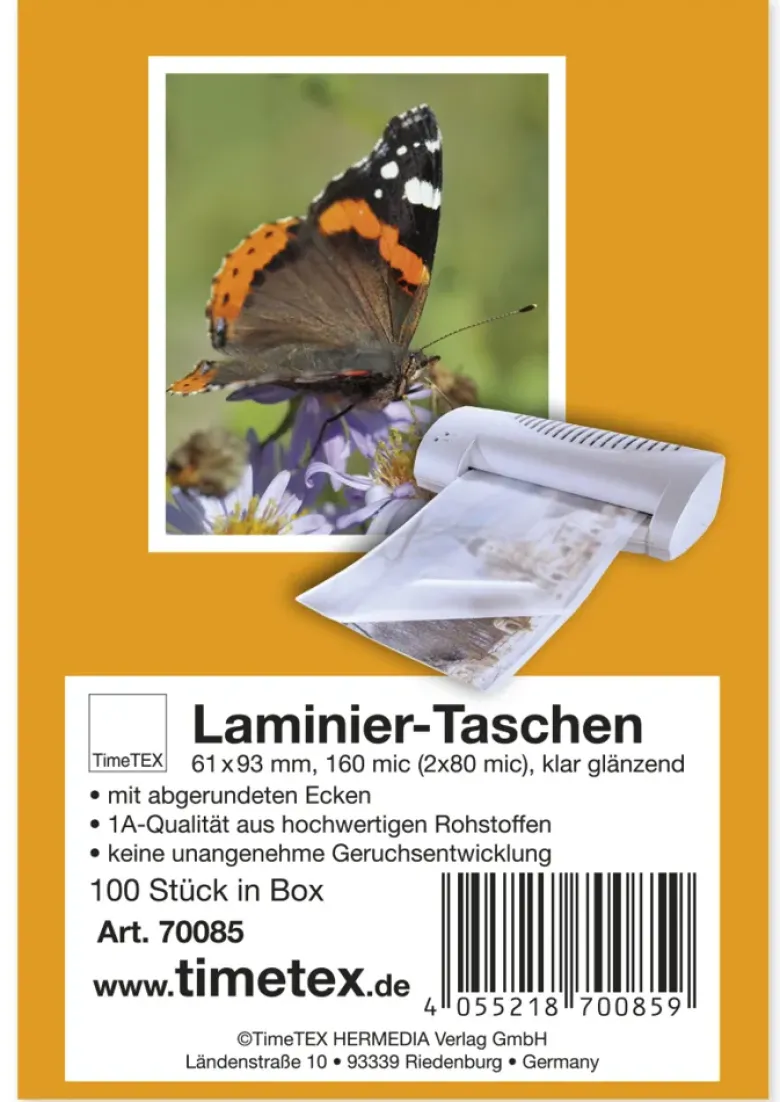 Laminier-Taschen "Spielkarte" 61x93 mm, 2x80 mic glänzend, 100 Stück