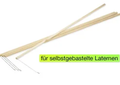 Laternen-Holzstäbe mit Drahtbügel, 50-tlg.