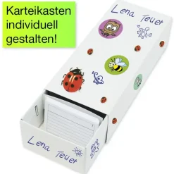 Lernkartei-Kasten A8 Pappe mit 100 Lernkärtchen
