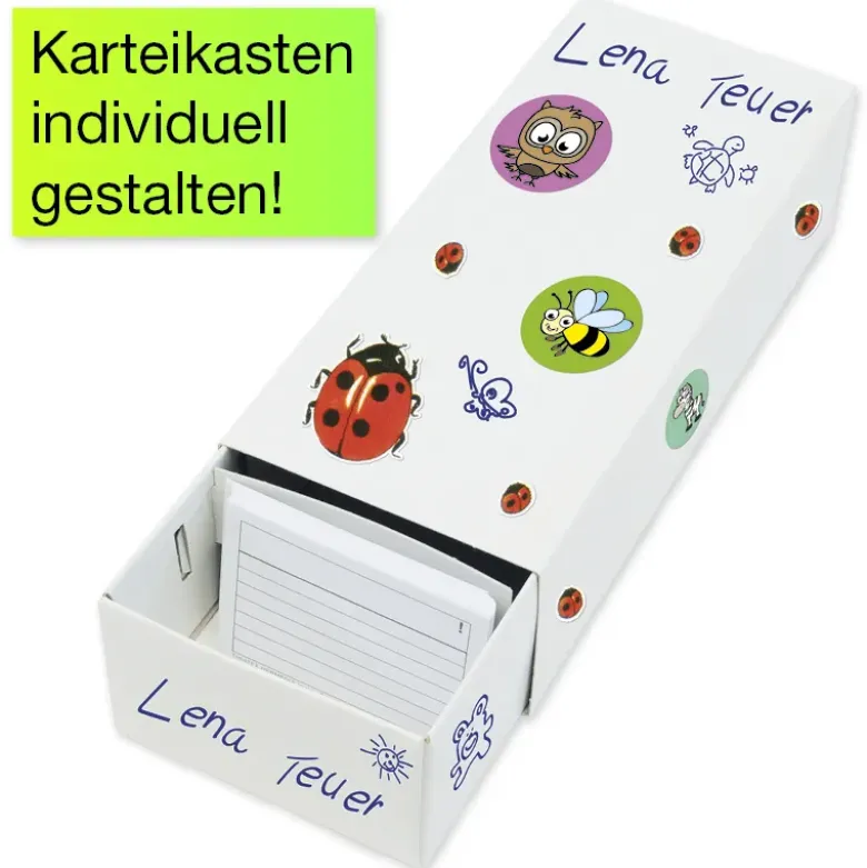 Lernkartei-Kasten A8 Pappe mit 100 Lernkärtchen