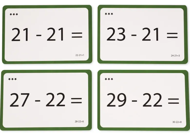 Lernkarten Mathematik "Subtraktionsaufgaben", 249-tlg. in Kartonbox