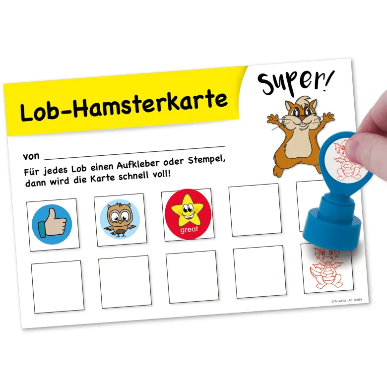 Lob-Hamsterkarte mit 10 Feldern, 25 Stück