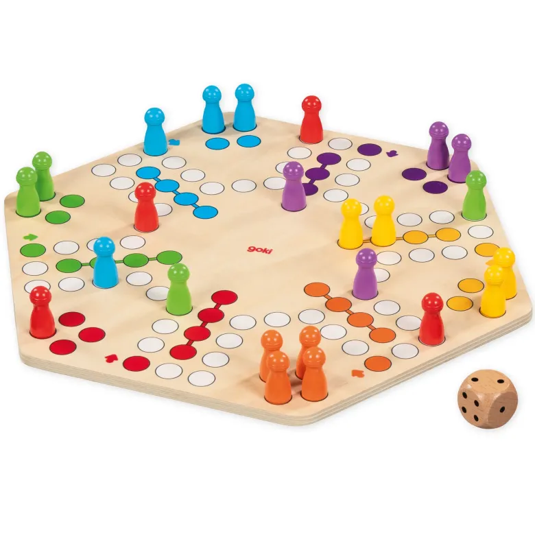 Ludo für bis zu 6 Spieler, beidseitig bespielbar