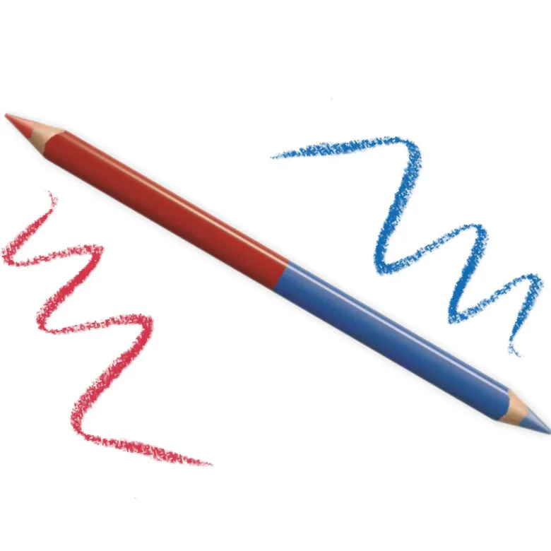 LYRA Silbenstift mit Doppelspitze rot/blau, 3-kant, 10 mm ø