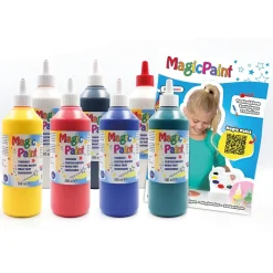 Magic Paint Zauberfarbe inkl. Textilmedium á 500 ml, 7-tlg.