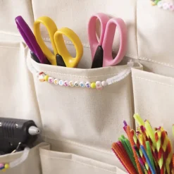 Material-Taschen-Vorhang aus Canvas, 24 Taschen, 93x60 cm