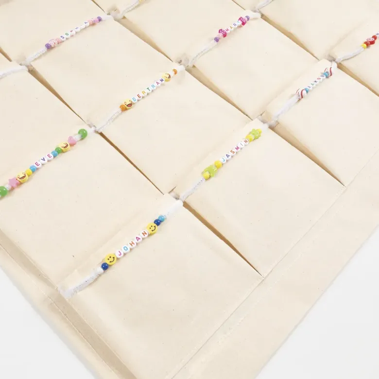 Material-Taschen-Vorhang aus Canvas, 24 Taschen, 93x60 cm