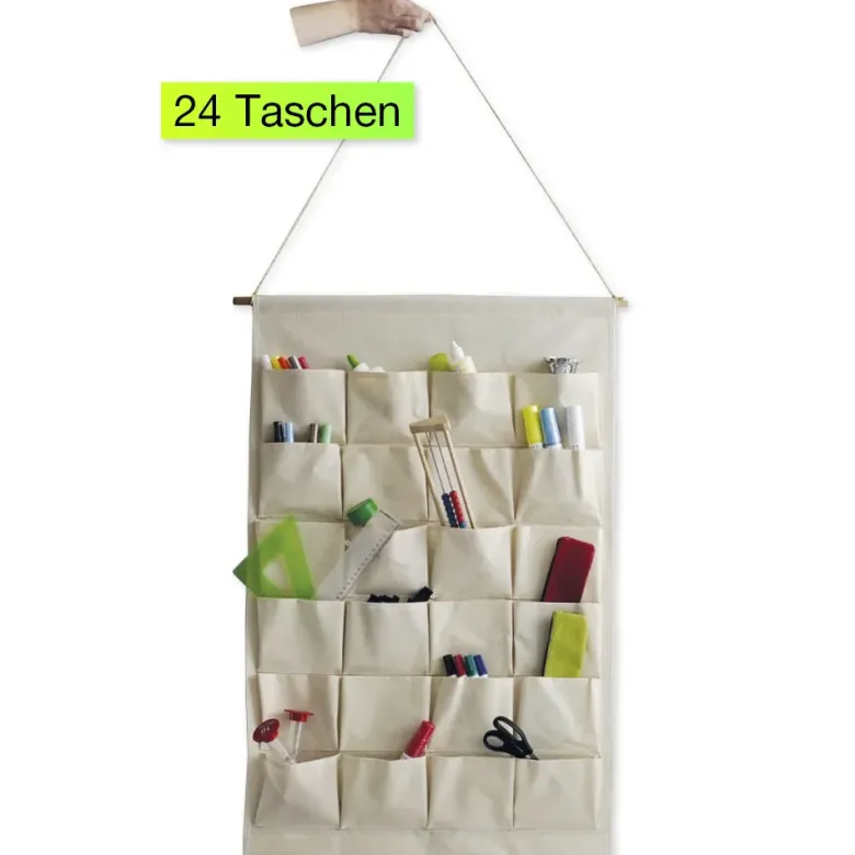 Material-Taschen-Vorhang aus Canvas, 24 Taschen, 93x60 cm