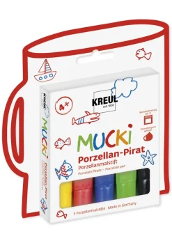 MUCKI Porzellan-Stifte kurz, Strichstärke 2-5 mm, 5 Stück