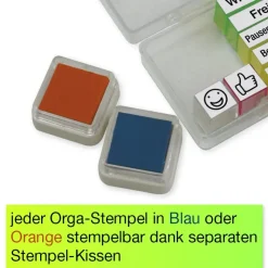 Orga-Stempel mit Stempelkissen 9-tlg., in Box