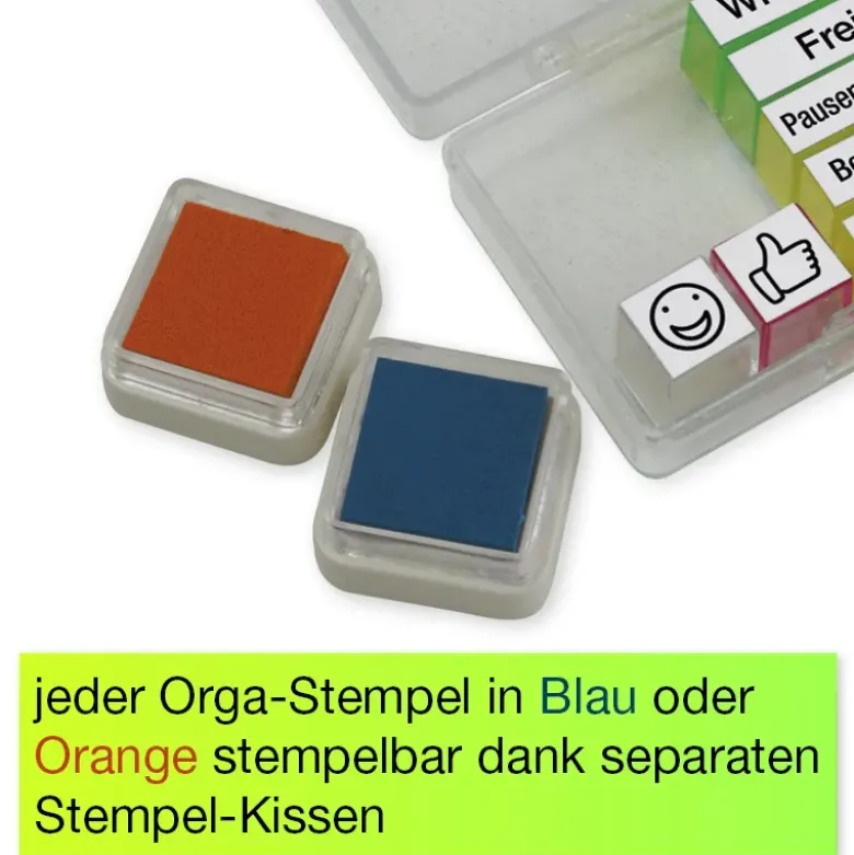 Orga-Stempel mit Stempelkissen 9-tlg., in Box