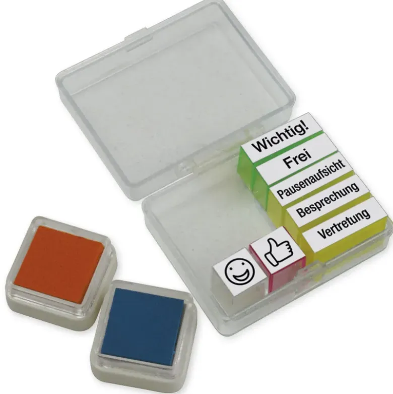 Orga-Stempel mit Stempelkissen 9-tlg., in Box