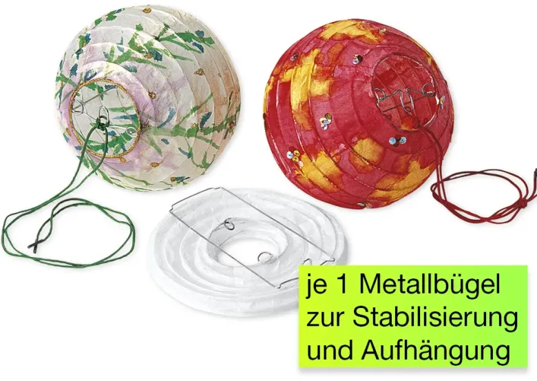 Papier-Lampions rund, 12 Stück