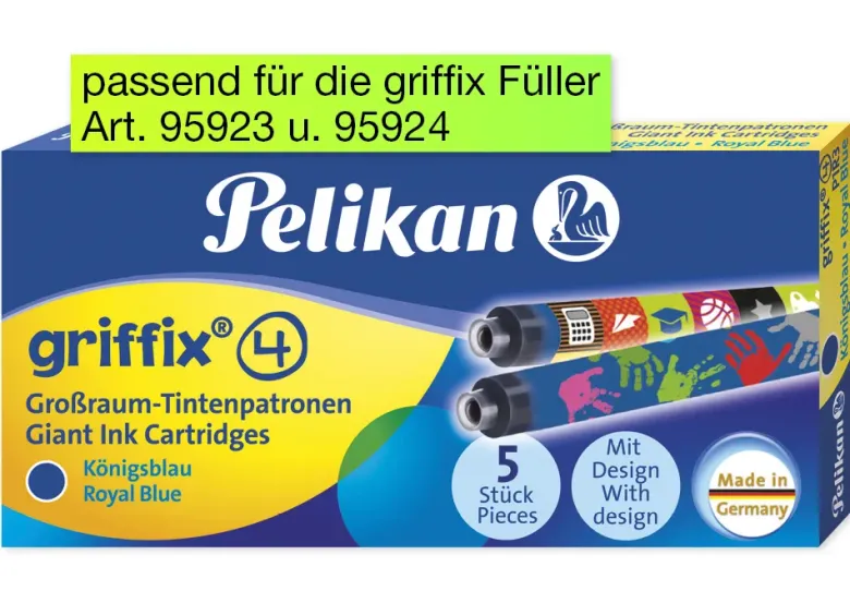 Pelikan griffix Großraum Tintenpatronen blau, 5-tlg.