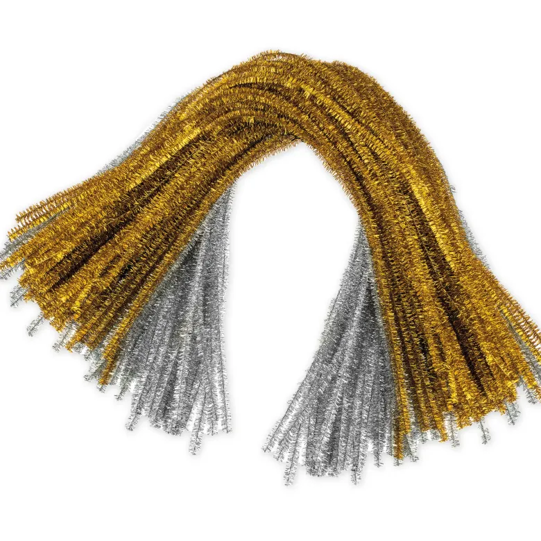 Pfeifenputzer gold und silber, 50 cm, 160 Stück