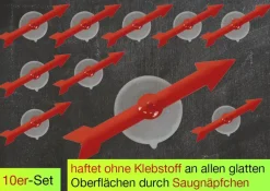 Pfeil-Drehzeiger mit Saugnapf, 10-tlg., 10 cm