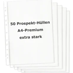 Prospekt-Hüllen A4 Premium, extra stark, 50 Stück