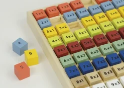 Rechen-Brett "Kleines 1x1" aus Holz, farbig, mit 81 Würfeln