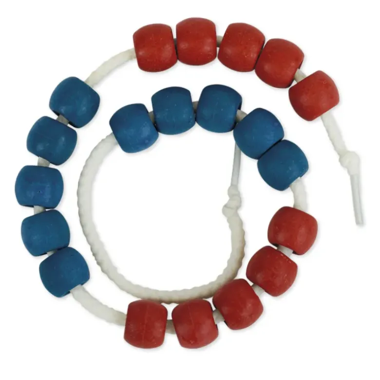 Rechenkette XL aus RE-Wood, 20-er blau/rot
