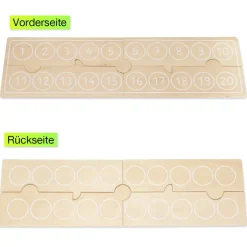 Rechenleiste aus Holz, Zahlenraum bis 20, 4-tlg.
