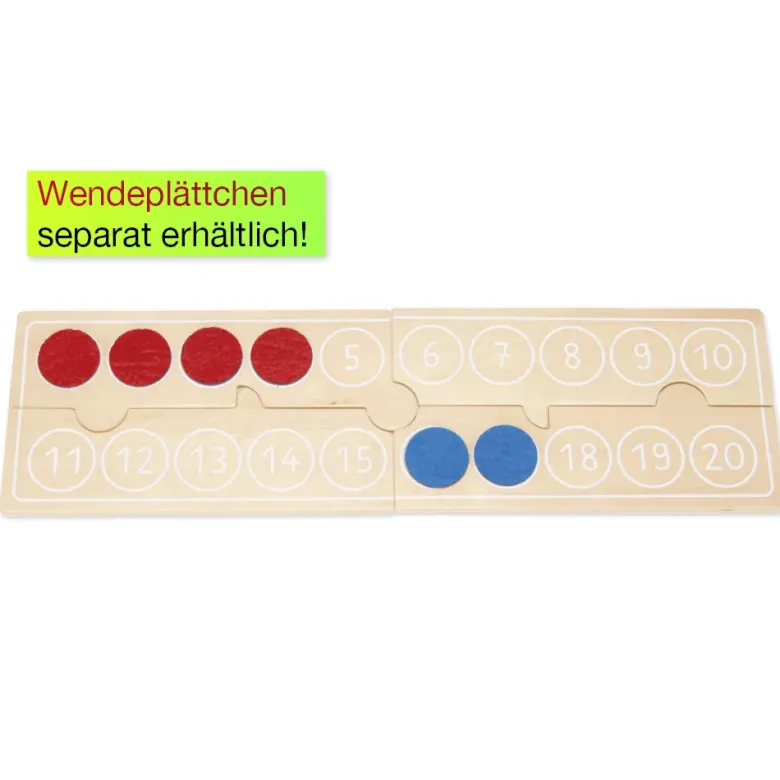 Rechenleiste aus Holz, Zahlenraum bis 20, 4-tlg.