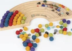 Regenbogen-Brett aus Holz, 45x22 cm
