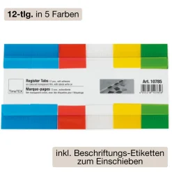 Register-Taben 12-tlg., selbstklebend, aus Kunststoff-Folie