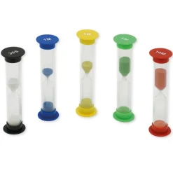 Sanduhren-Set 5 tlg., 10 cm hoch, 2,5 cm ø