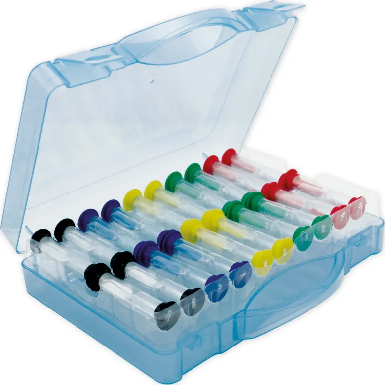 Sanduhren-Set 20-tlg., 9cm hoch, 2,5cm ø, in Koffer