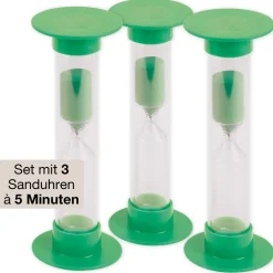 Sanduhren-Set 3-tlg., 14,5 cm hoch, 5 cm ø (1 Zeiteinheit)